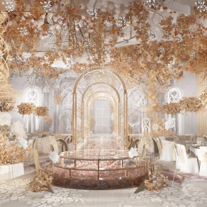 简欧酒店宴会厅3D模型下载